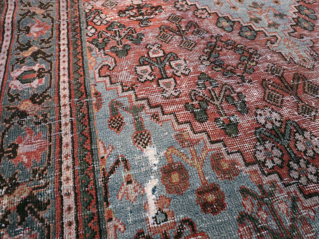 Vintage Persian Joshegan Distressed Rug, No.21217 - Galerie Shabab