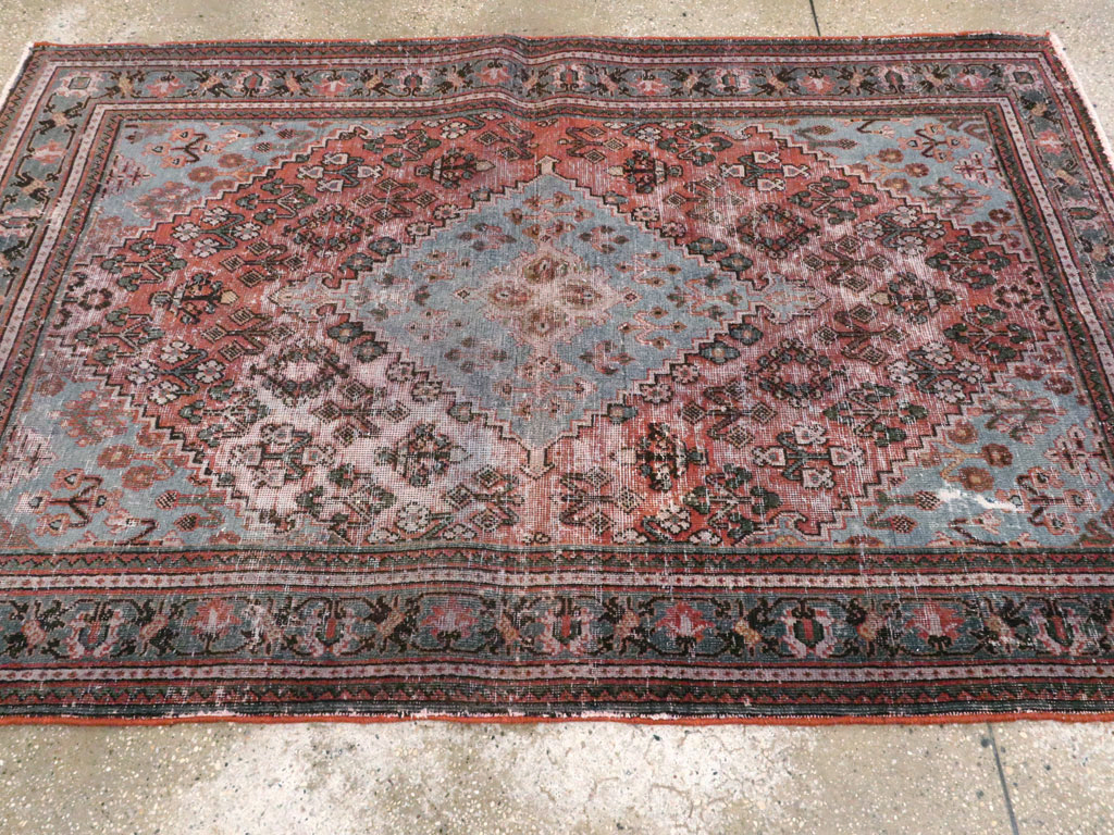 Vintage Persian Joshegan Distressed Rug, No.21217 - Galerie Shabab