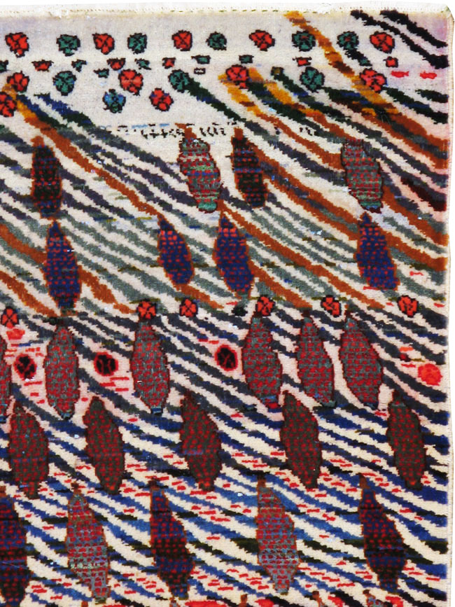 Vintage Persian Kashan Pictorial Rug, No.21220 - Galerie Shabab