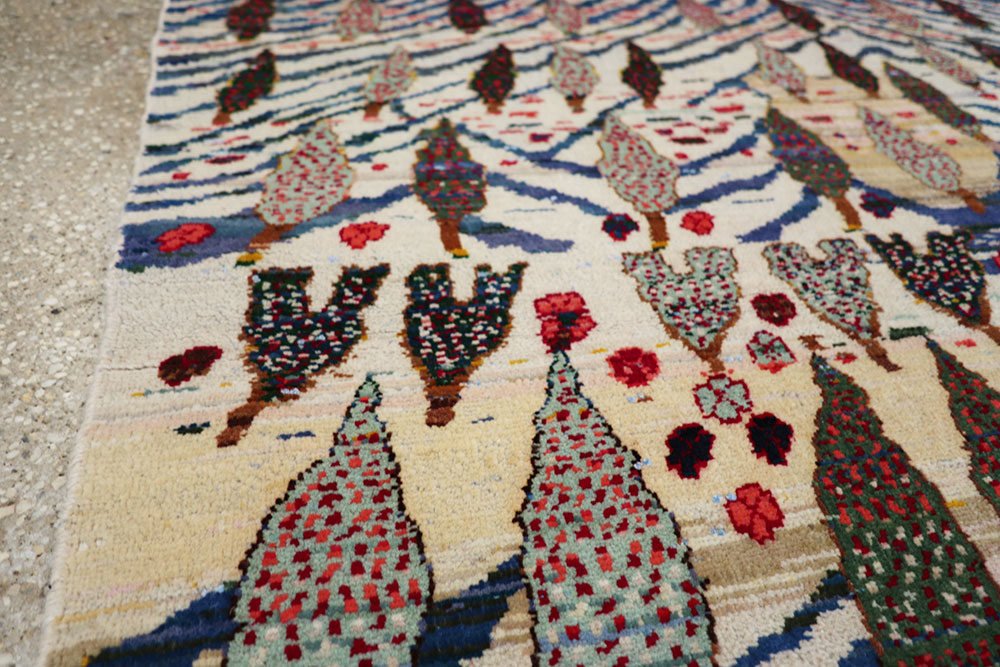 Vintage Persian Kashan Pictorial Rug, No.21220 - Galerie Shabab