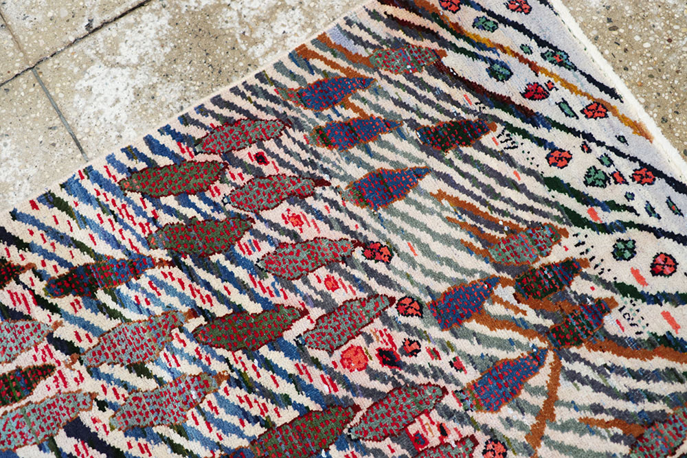 Vintage Persian Kashan Pictorial Rug, No.21220 - Galerie Shabab