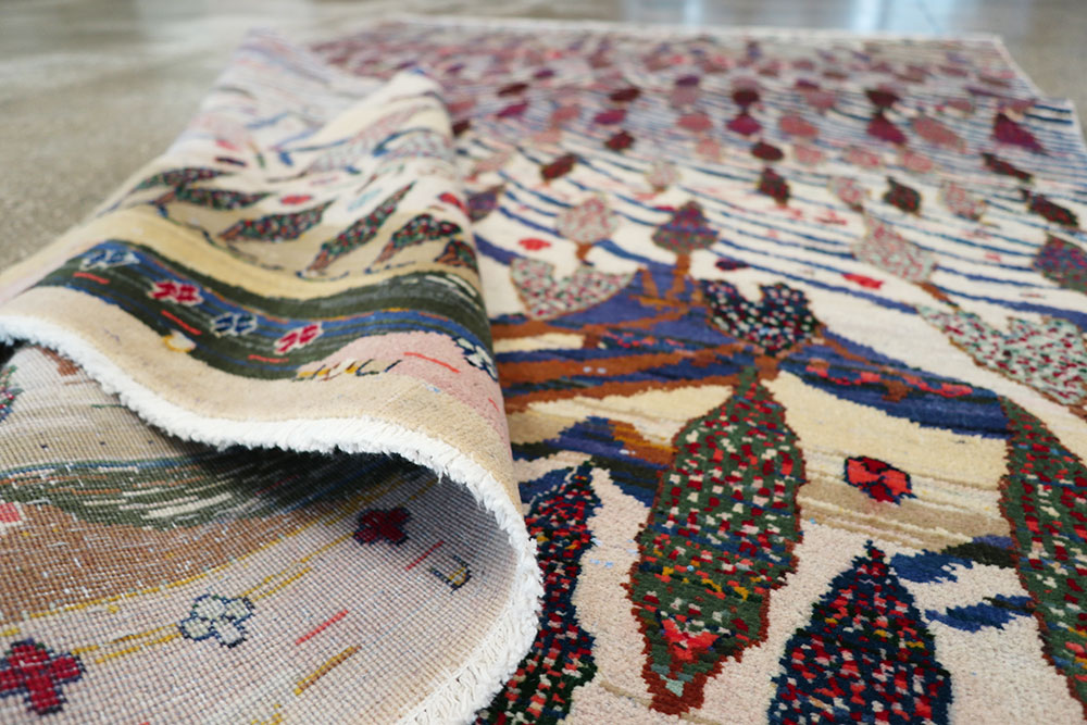 Vintage Persian Kashan Pictorial Rug, No.21220 - Galerie Shabab