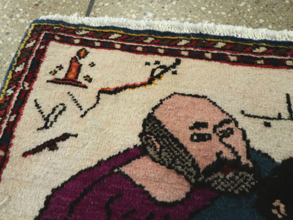 Vintage Persian Malayer Pictorial Rug, No.21266 - Galerie Shabab