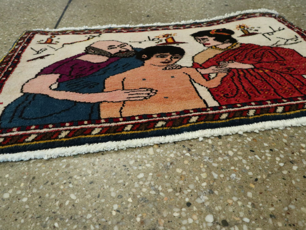 Vintage Persian Malayer Pictorial Rug, No.21266 - Galerie Shabab