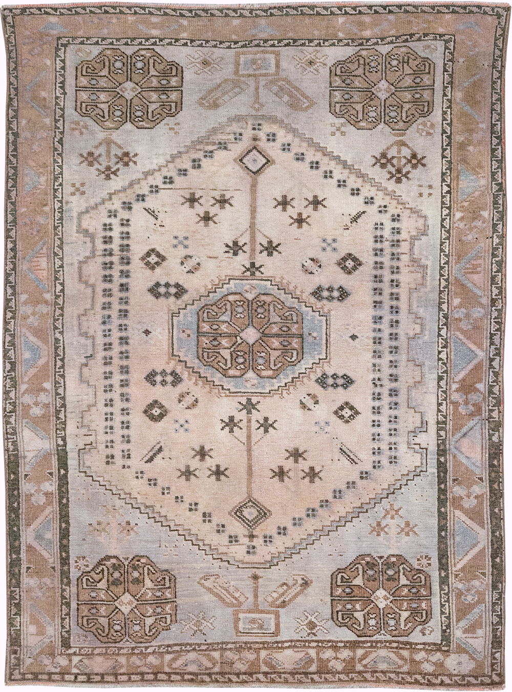 Vintage Persian Shiraz Throw Rug, No.21304 - Galerie Shabab
