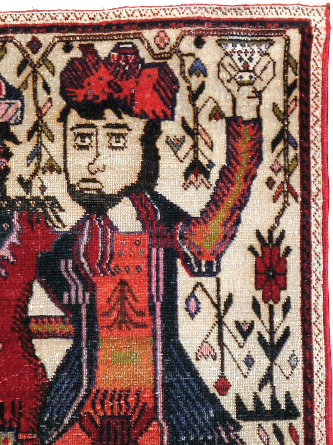 Vintage Persian Tabriz Pictorial Rug, No.21395 - Galerie Shabab