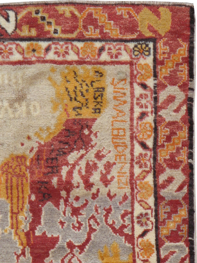 Vintage Turkish Oushak Map Rug, No.21408 - Galerie Shabab