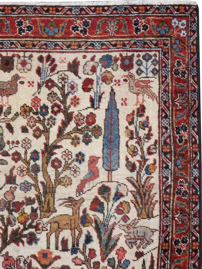 Vintage Persian Tabriz Pictorial Rug, No.21465 - Galerie Shabab