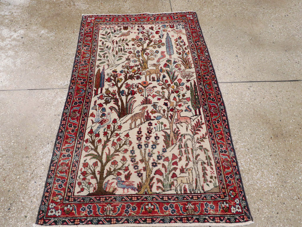 Vintage Persian Tabriz Pictorial Rug, No.21465 - Galerie Shabab