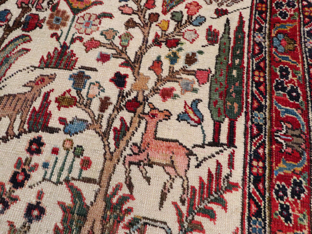 Vintage Persian Tabriz Pictorial Rug, No.21465 - Galerie Shabab