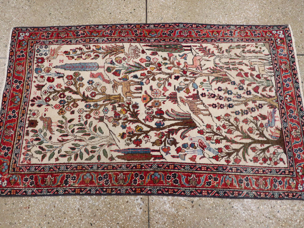 Vintage Persian Tabriz Pictorial Rug, No.21465 - Galerie Shabab