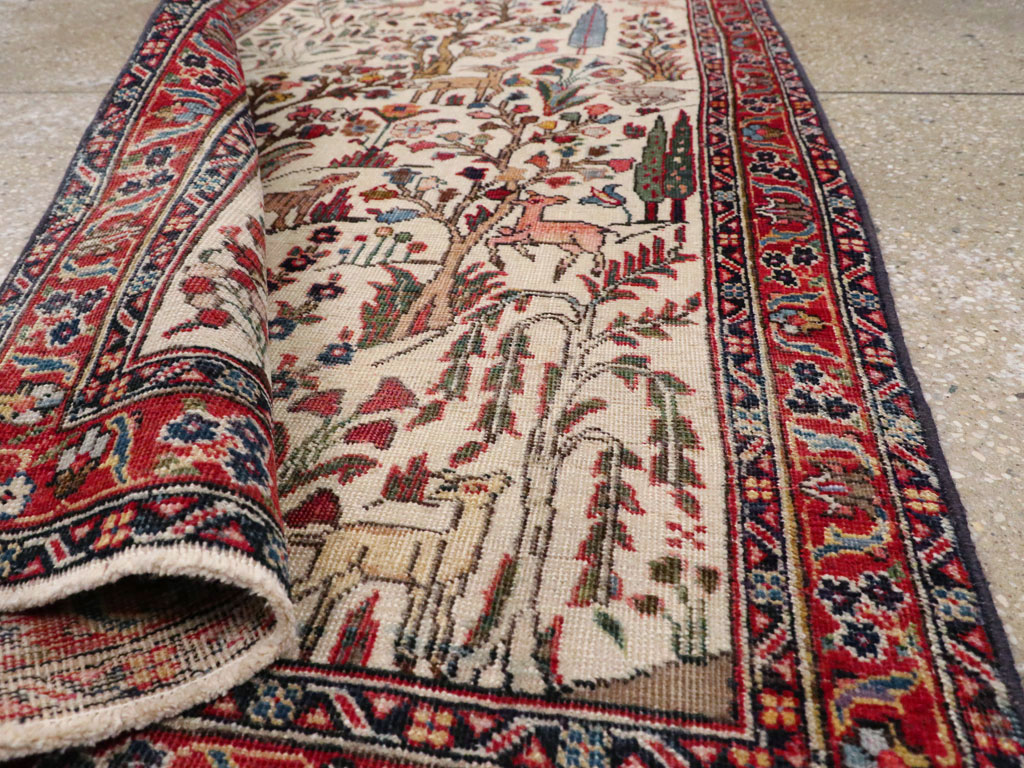 Vintage Persian Tabriz Pictorial Rug, No.21465 - Galerie Shabab
