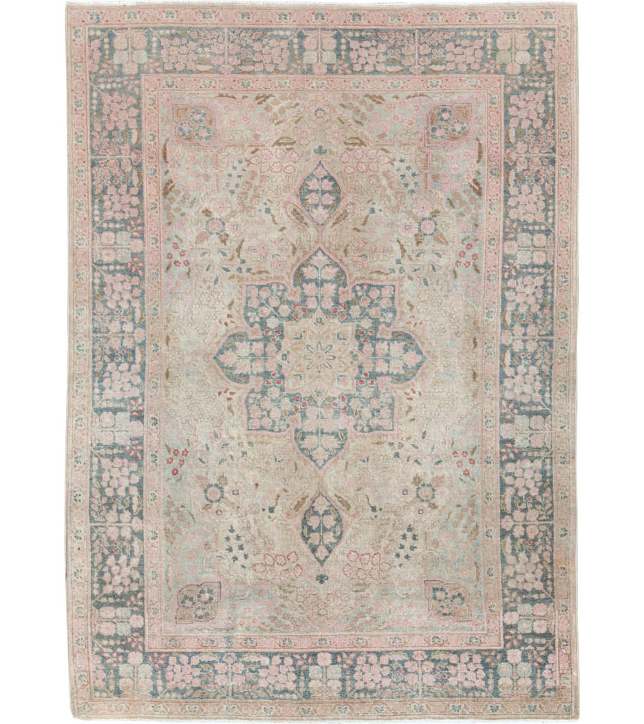 Vintage Persian Tabriz Accent Rug, No.21470 - Galerie Shabab