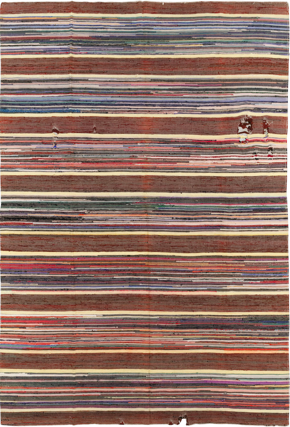 Vintage Distressed American Rag Rug, No.21479 - Galerie Shabab