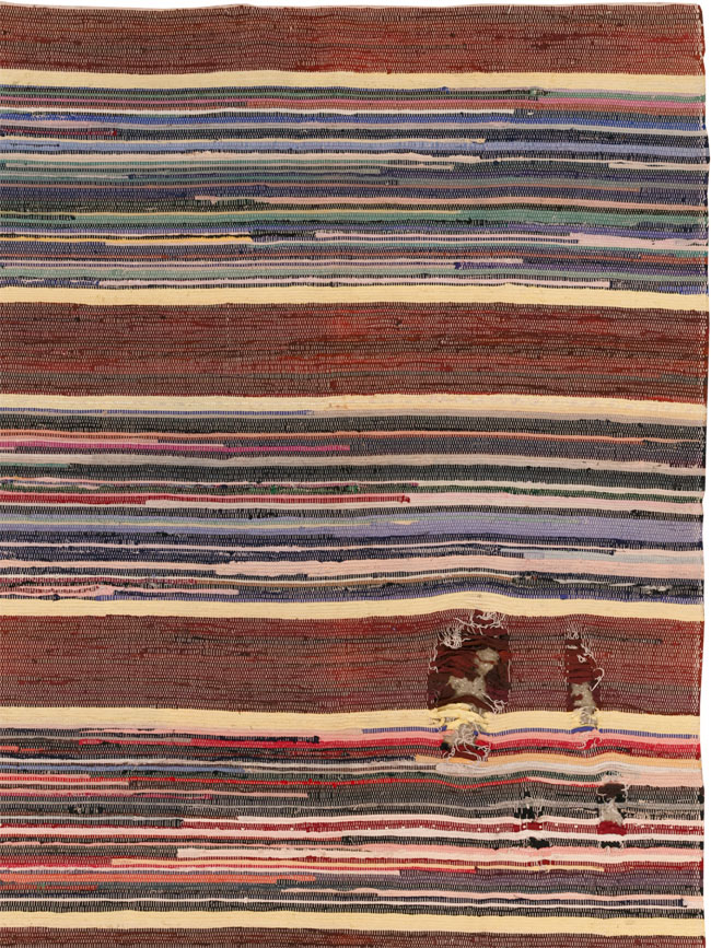 Vintage Distressed American Rag Rug, No.21479 - Galerie Shabab