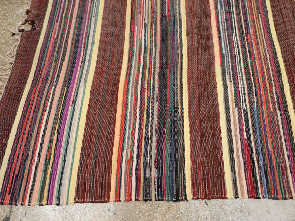 Vintage Distressed American Rag Rug, No.21479 - Galerie Shabab