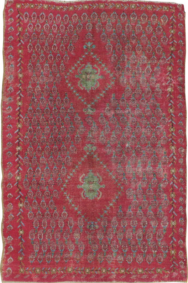 Antique Ghiordes Distressed Rug, No.21510 - Galerie Shabab