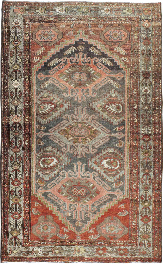Antique Persian Malayer Throw Rug, No.21518 - Galerie Shabab