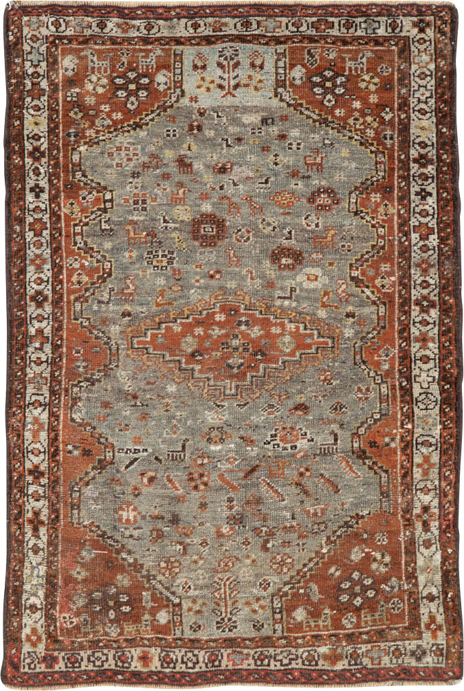 Antique Persian Khamseh Rug, No.21530 - Galerie Shabab