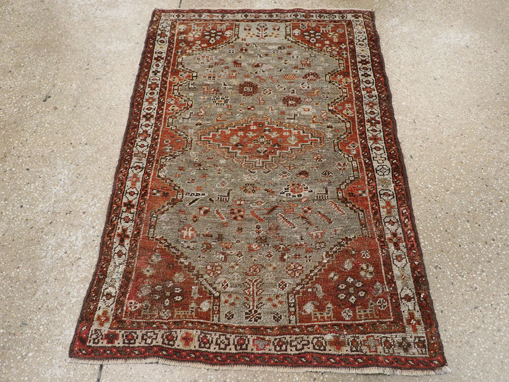 Antique Persian Khamseh Rug, No.21530 - Galerie Shabab