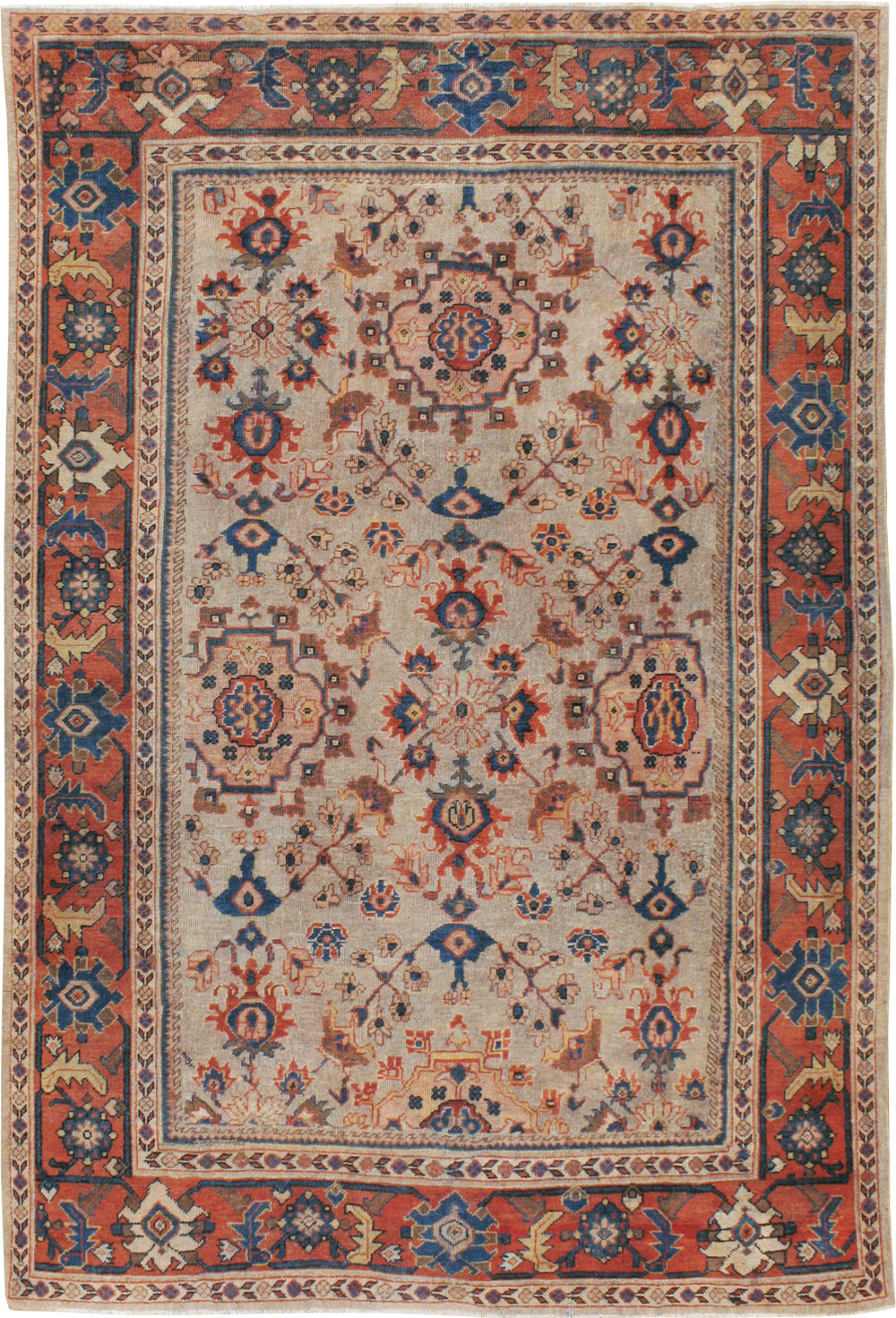 Antique Persian Mahal Accent Carpet, No.21567 - Galerie Shabab