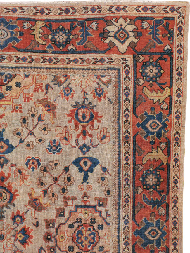 Antique Persian Mahal Accent Carpet, No.21567 - Galerie Shabab