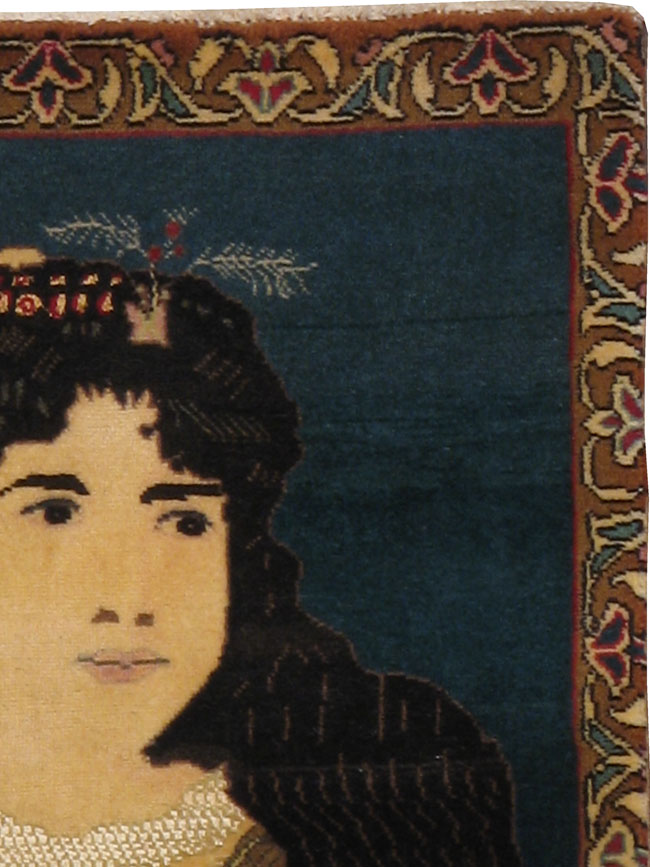 Vintage Persian Tabriz Pictorial Rug, No.21598 - Galerie Shabab