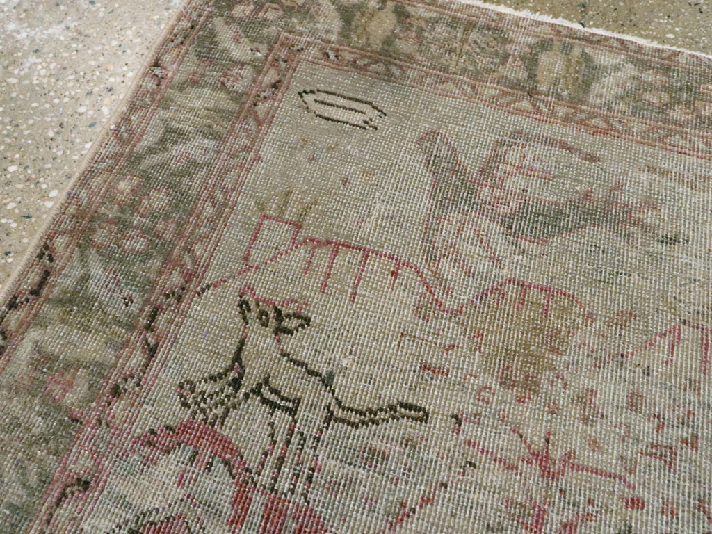 Antique Persian Tabriz Pictorial Rug, No.21599 - Galerie Shabab