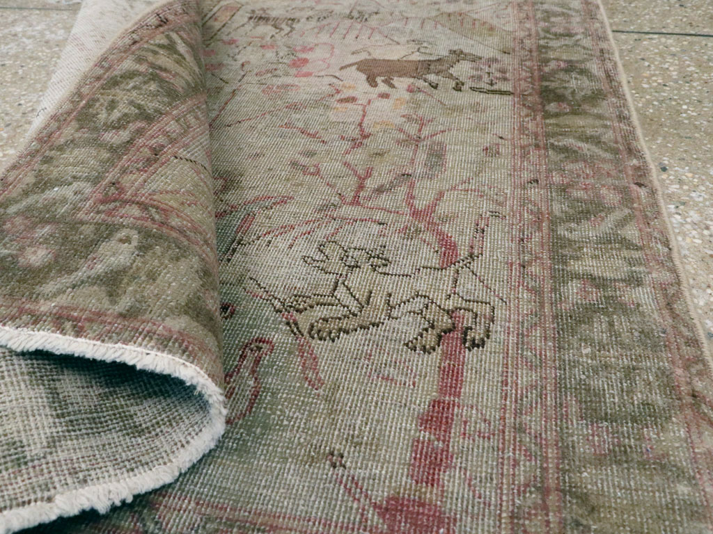 Antique Persian Tabriz Pictorial Rug, No.21599 - Galerie Shabab