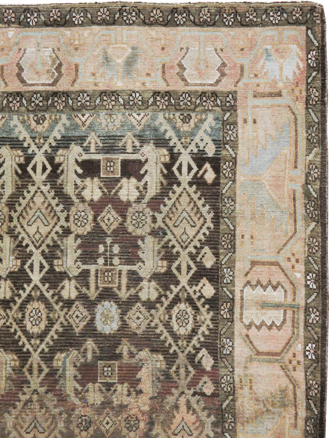 Vintage Persian Malayer Wide Gallery Runner, No.21602 - Galerie Shabab