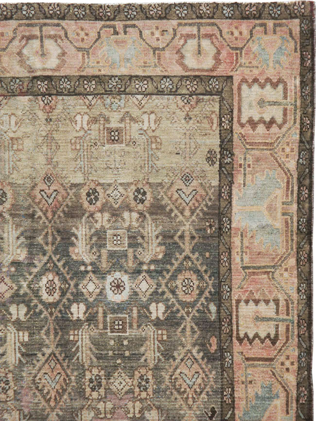 Vintage Persian Malayer Wide Gallery Runner, No.21602 - Galerie Shabab