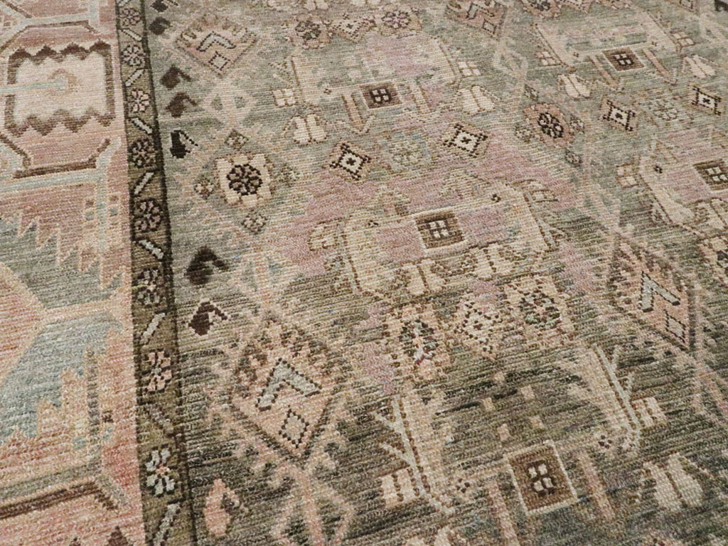 Vintage Persian Malayer Wide Gallery Runner, No.21602 - Galerie Shabab