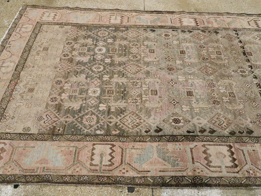 Vintage Persian Malayer Wide Gallery Runner, No.21602 - Galerie Shabab