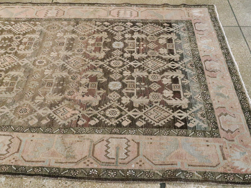 Vintage Persian Malayer Wide Gallery Runner, No.21602 - Galerie Shabab