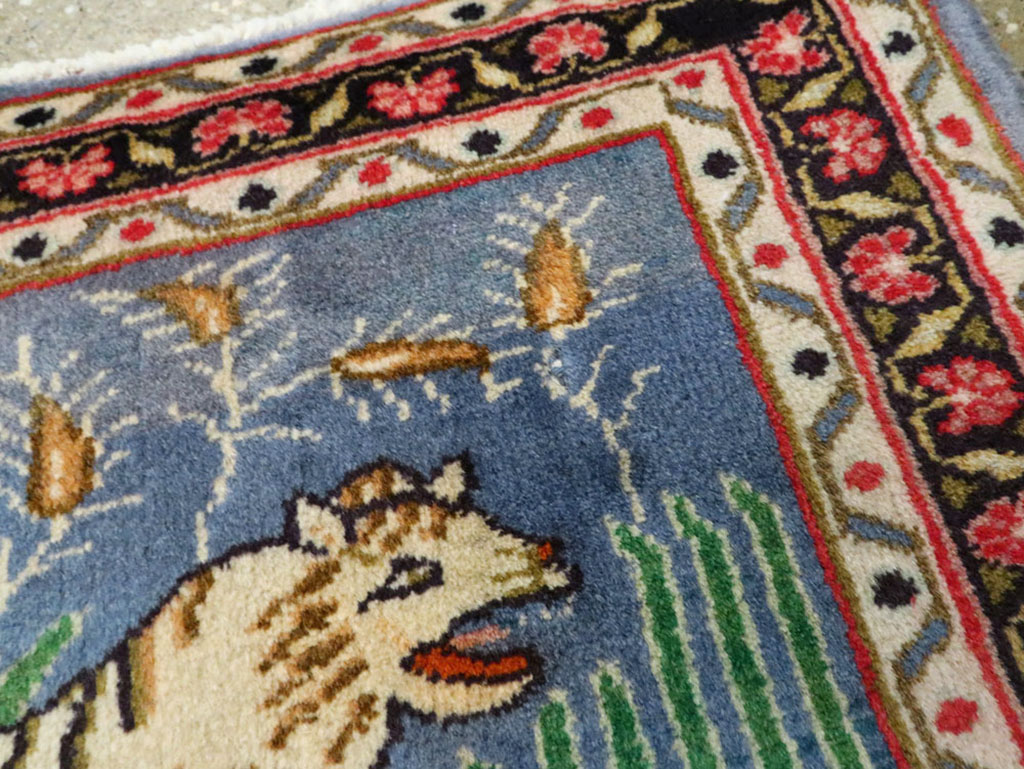 Vintage Persian Mashad Pictorial Rug, No.21642 - Galerie Shabab