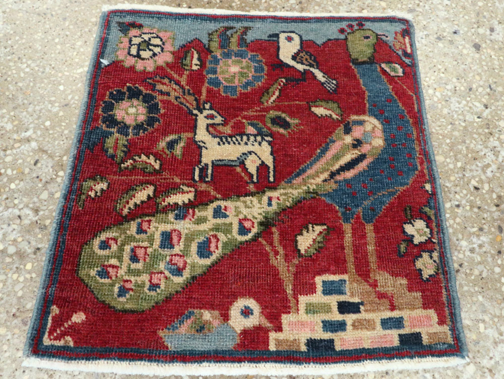 Vintage Persian Tabriz Pictorial Rug (Pair: 1 of 2), No.21643 - Galerie Shabab
