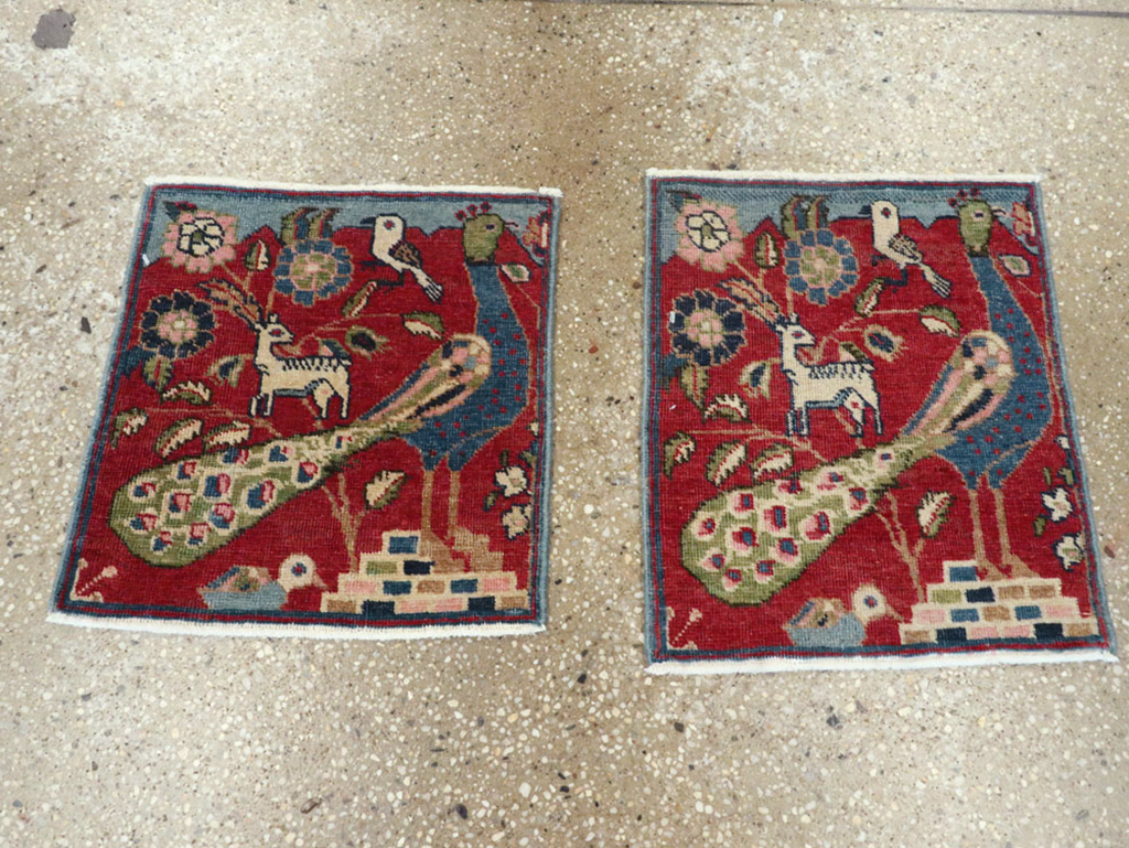 Vintage Persian Tabriz Pictorial Rug (Pair: 1 of 2), No.21643 - Galerie Shabab