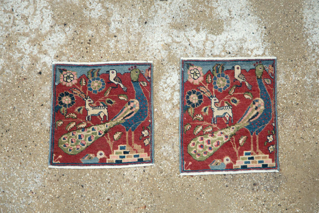 Vintage Persian Tabriz Pictorial Rug (Pair: 1 of 2), No.21643 - Galerie Shabab