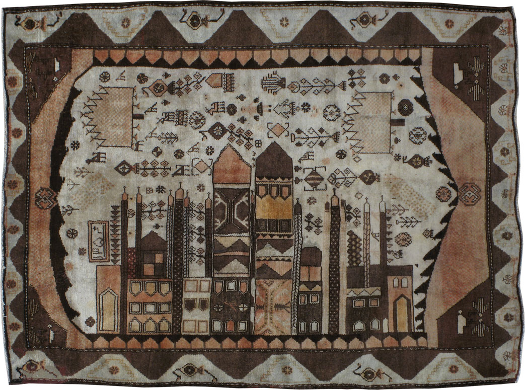 Vintage Persian Gabbeh Pictorial Rug, No.21654 - Galerie Shabab