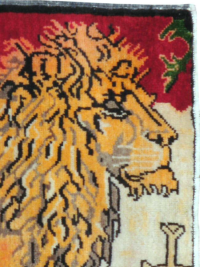 Vintage Persian Kurdish Pictorial Rug, No.21667 - Galerie Shabab