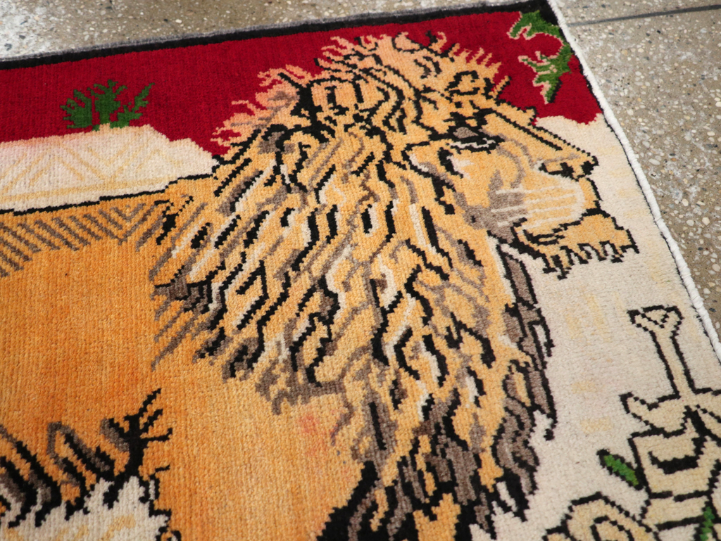 Vintage Persian Kurdish Pictorial Rug, No.21667 - Galerie Shabab