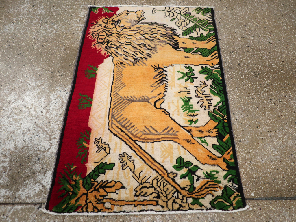 Vintage Persian Kurdish Pictorial Rug, No.21667 - Galerie Shabab