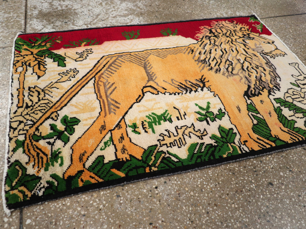 Vintage Persian Kurdish Pictorial Rug, No.21667 - Galerie Shabab