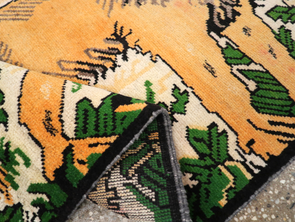 Vintage Persian Kurdish Pictorial Rug, No.21667 - Galerie Shabab