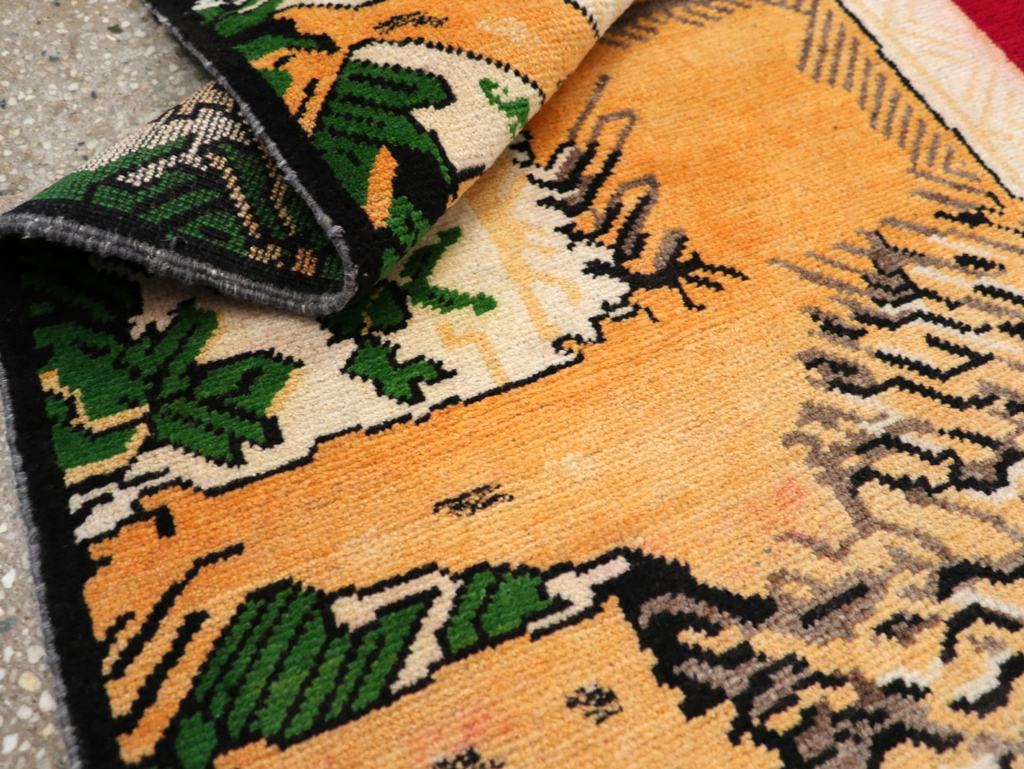 Vintage Persian Kurdish Pictorial Rug, No.21667 - Galerie Shabab