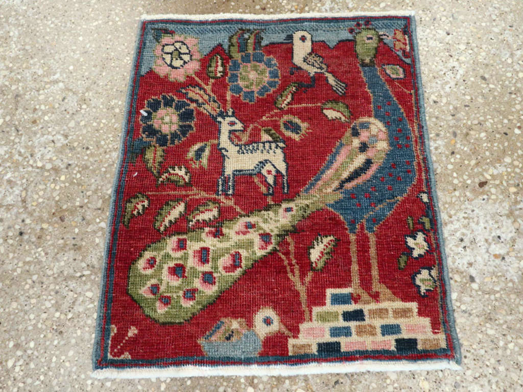 Vintage Persian Tabriz Pictorial Rug (Pair: 2 of 2), No.21679 - Galerie Shabab