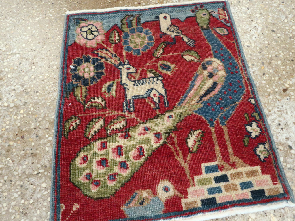 Vintage Persian Tabriz Pictorial Rug (Pair: 2 of 2), No.21679 - Galerie Shabab