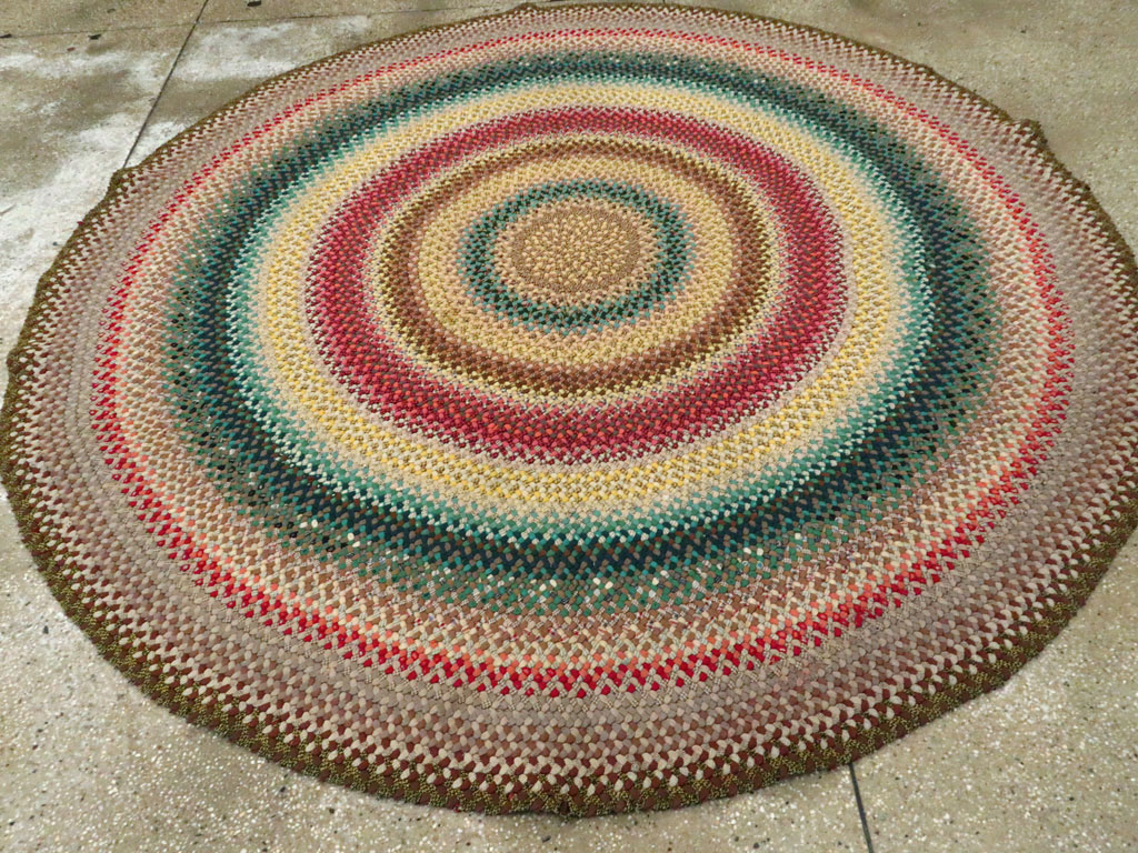 Vintage American Braid Rug, No.21694 - Galerie Shabab