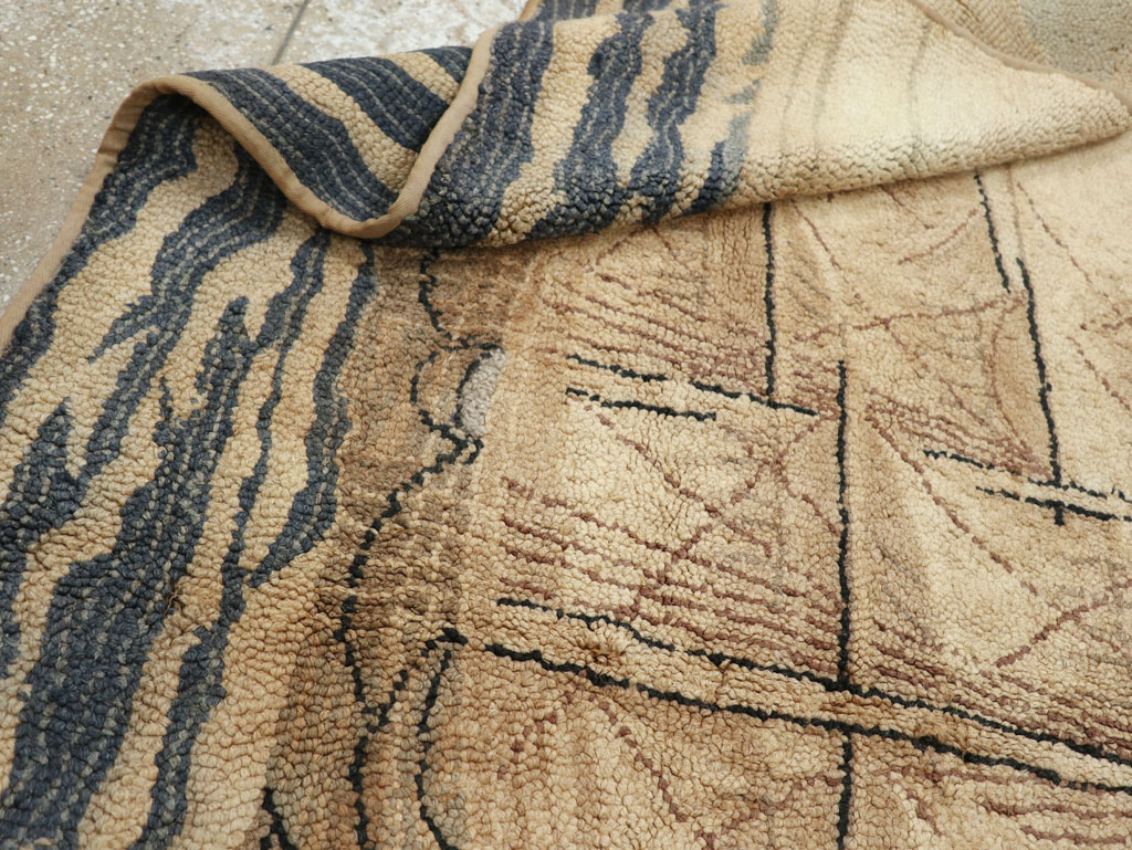 Vintage American Hooked Pictorial Accent Rug, No.21698 - Galerie Shabab