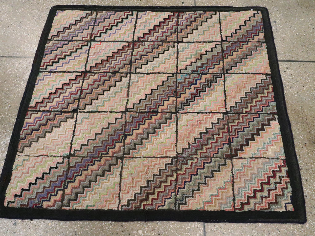 Antique American Hook Rug, No.21699 - Galerie Shabab